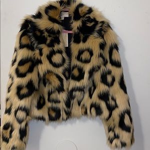 Michael Michael Kors Faux Fur Cropped Jacket